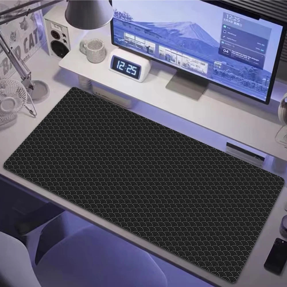 Large XXL Gaming Mousepad Sakura Black While Line 900X400 700X300 Black While Line Desk Mat Anime Theme Keyboard Gamer Mouse Pad