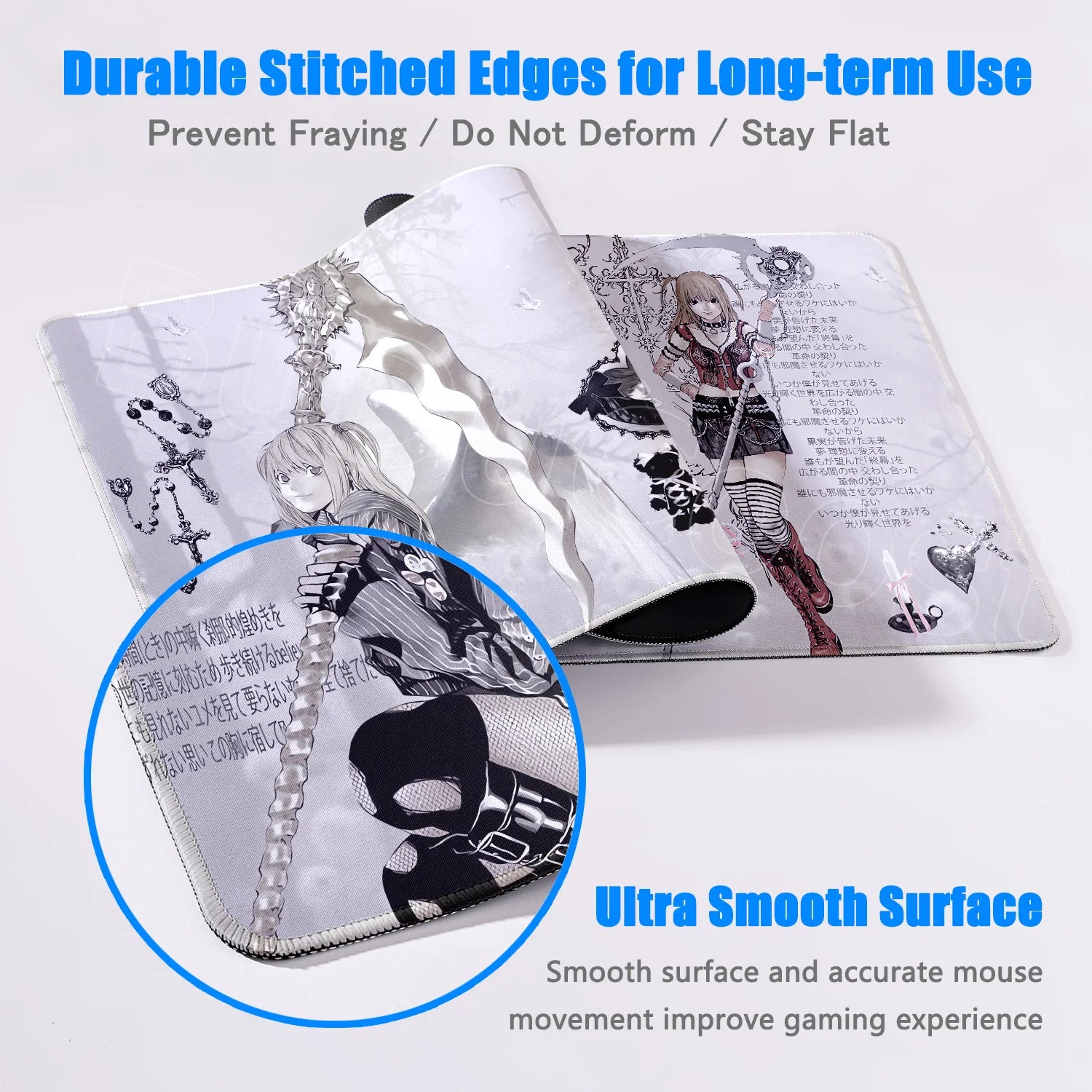 New Misa Amane Light Yagami Desk Mat Death Note Anime Mousepad Computer Gamers Lock Edge Mouse Pad Gaming E-Sports Keyboard Pads