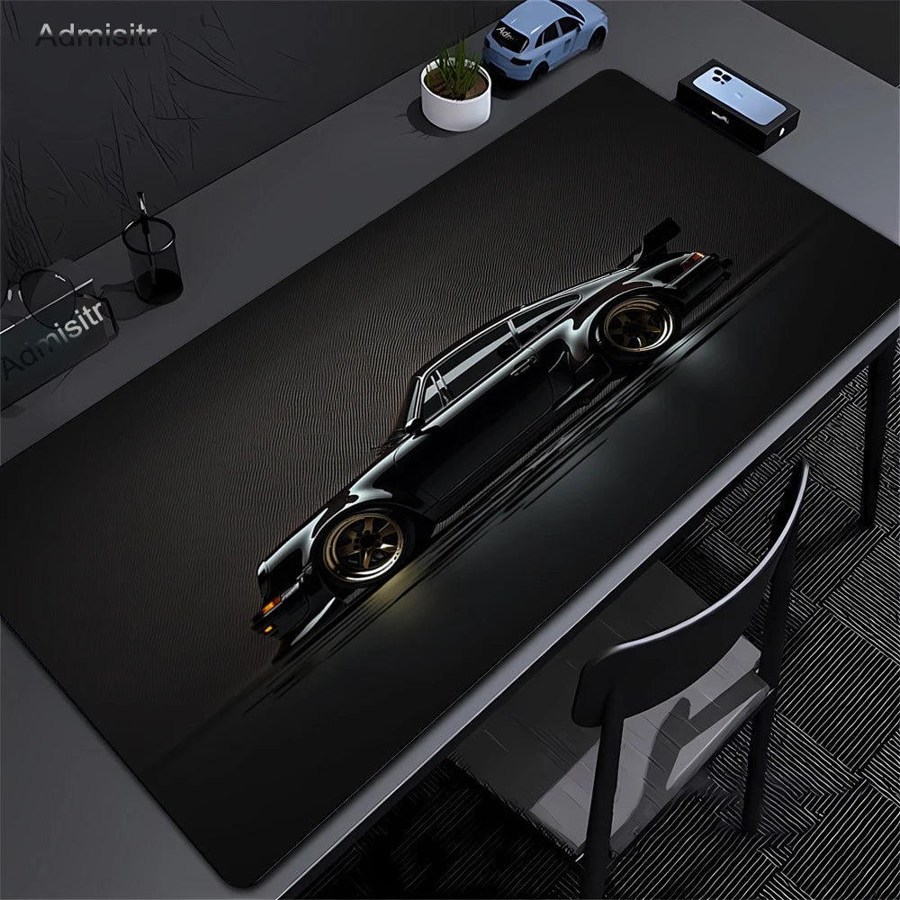Japan Sports Car Large Black Mousepad Office Gamer Keyboard Desk Mat Natural Rubber Mousepad Speed Desk Mat Anime Lock Edge Pad