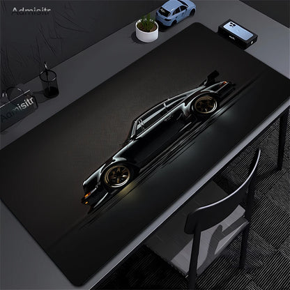 Japan Sports Car Large Black Mousepad Office Gamer Keyboard Desk Mat Natural Rubber Mousepad Speed Desk Mat Anime Lock Edge Pad