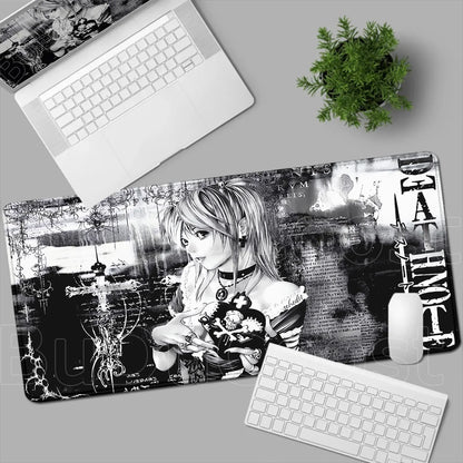 New Misa Amane Light Yagami Desk Mat Death Note Anime Mousepad Computer Gamers Lock Edge Mouse Pad Gaming E-Sports Keyboard Pads