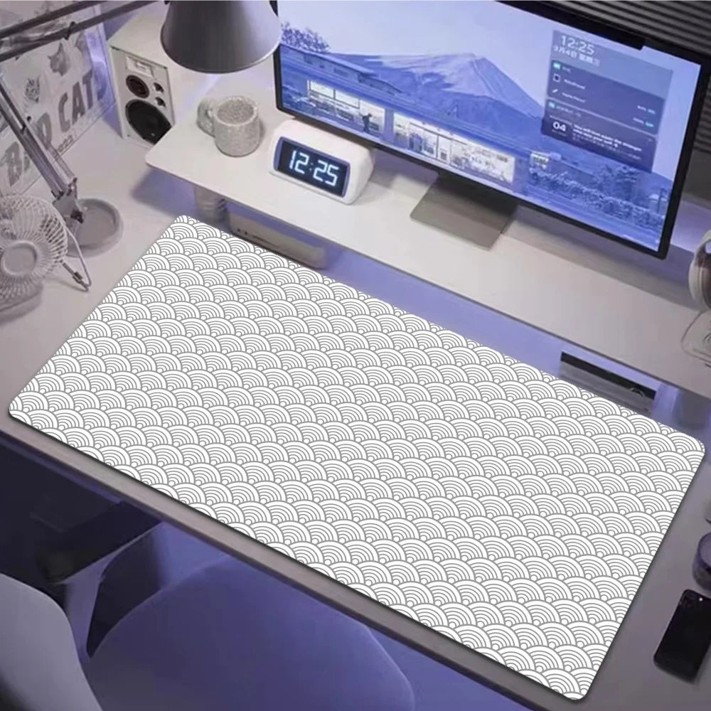 Large XXL Gaming Mousepad Sakura Black While Line 900X400 700X300 Black While Line Desk Mat Anime Theme Keyboard Gamer Mouse Pad
