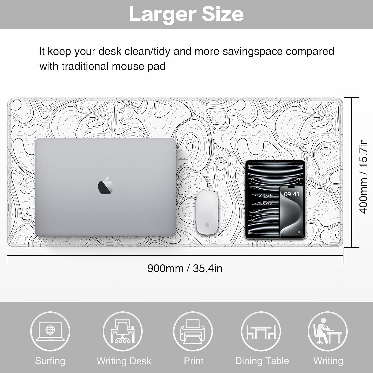 Large Mouse Pad, 900X400Mm XXL Mousepad, Desk Mat,Gaming Mouse Mat