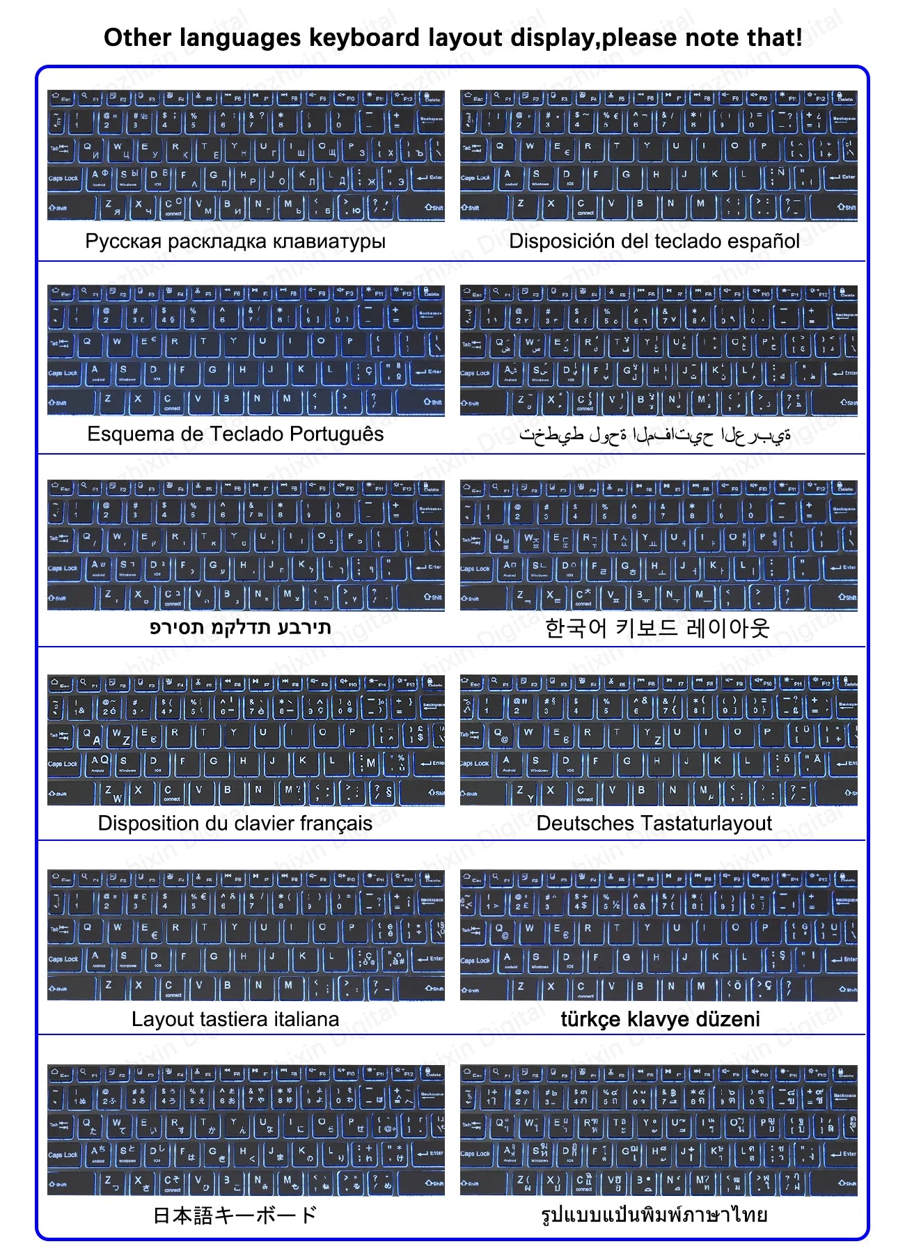 10Inch RGB Backlit Rechargeable Bluetooth Keyboard Wireless Keyboard Bluetooth Mini Keyboard 